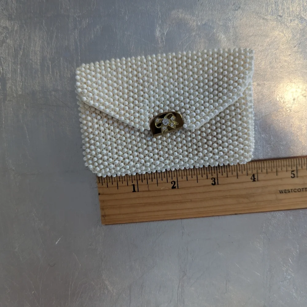 Vintage 3 Cases Cosmetic Purse Floral Pearl Clutch Bags 1940